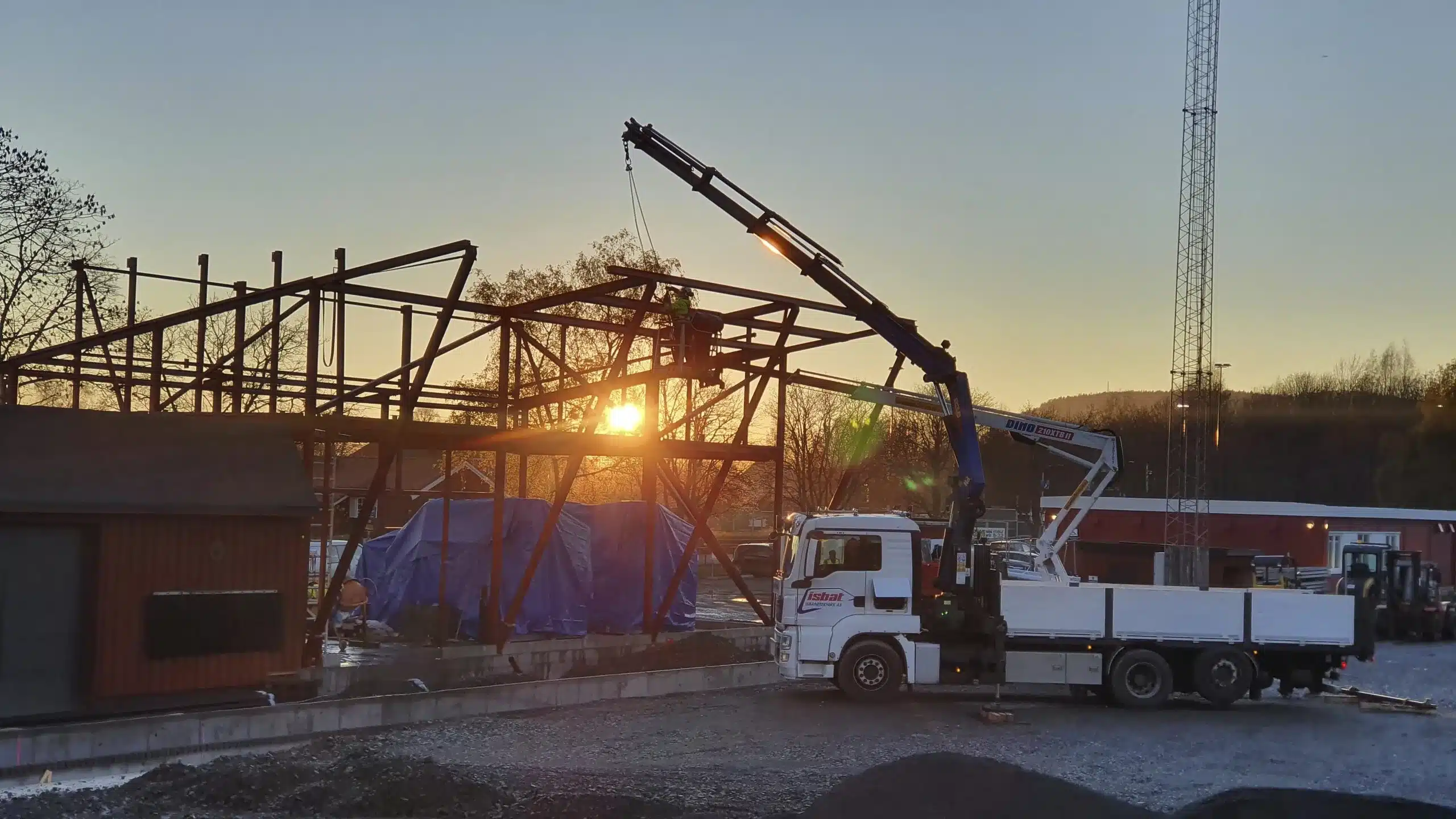 Staalbygg konstruksjonsdetalj ved Hosle-prosjektet