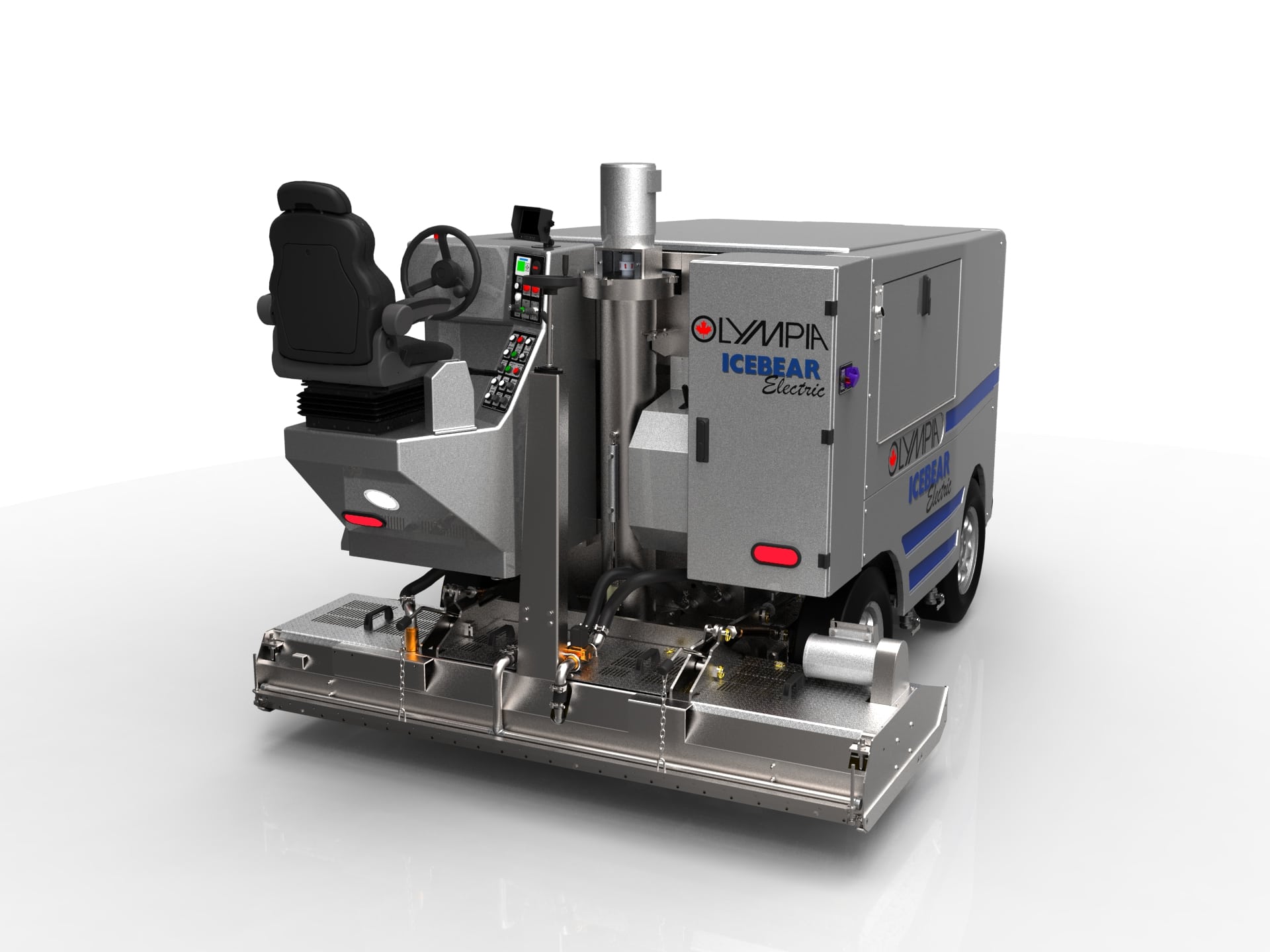 IceBear Electric ismaskin med snekkefres sett forfra på isflaten